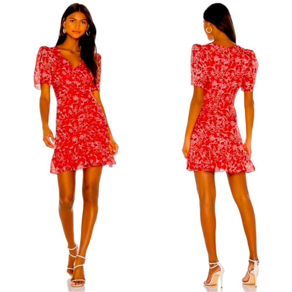 Parker Krislyn Red Silk Dress Size 6